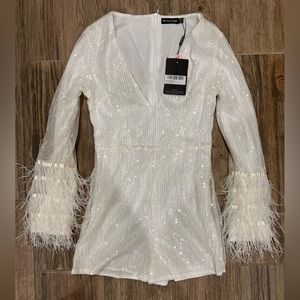 Prettylittlething sequin romper, new, num 10